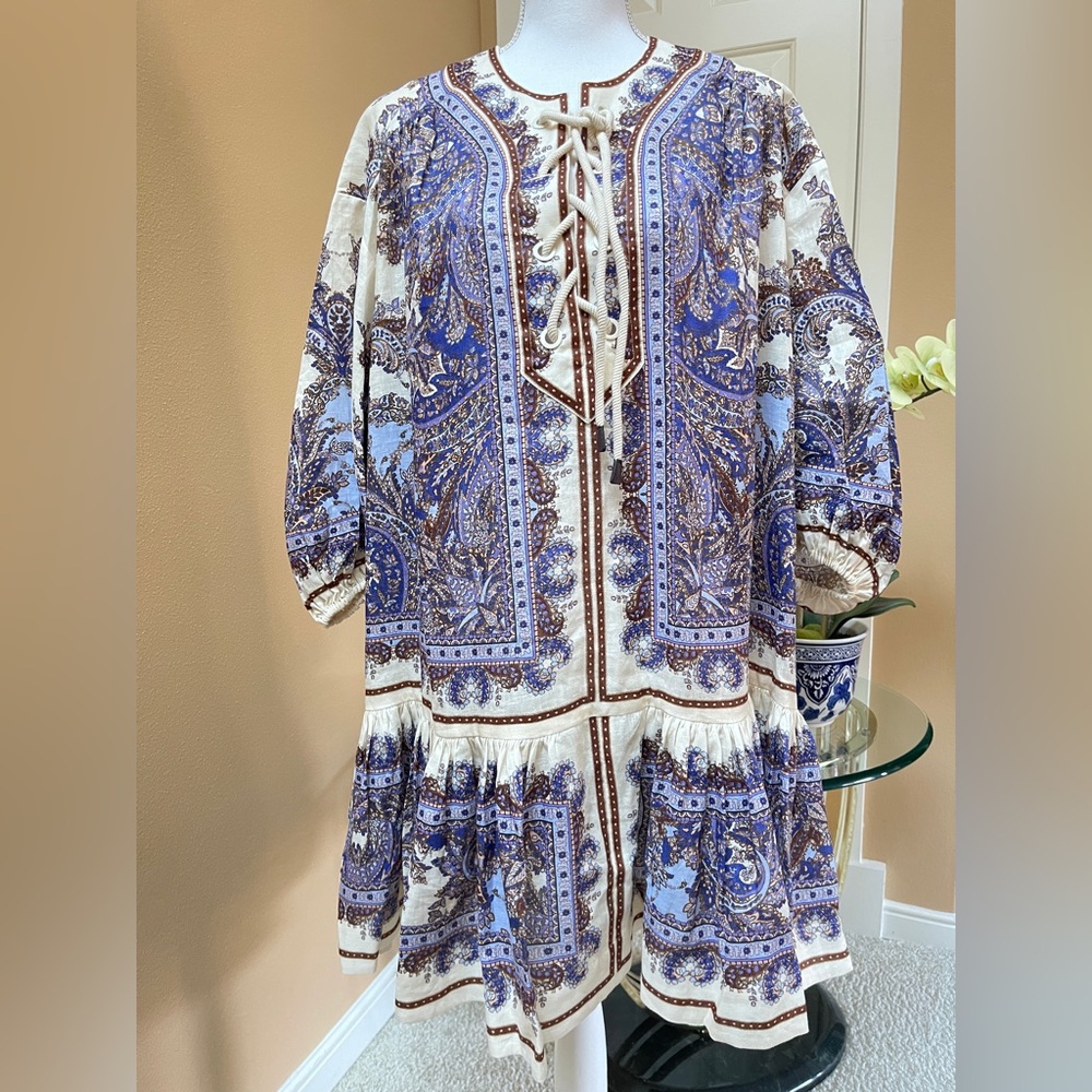 Zimmermann Ottie Eyelet Mini Dress sz 3/L NEW $825